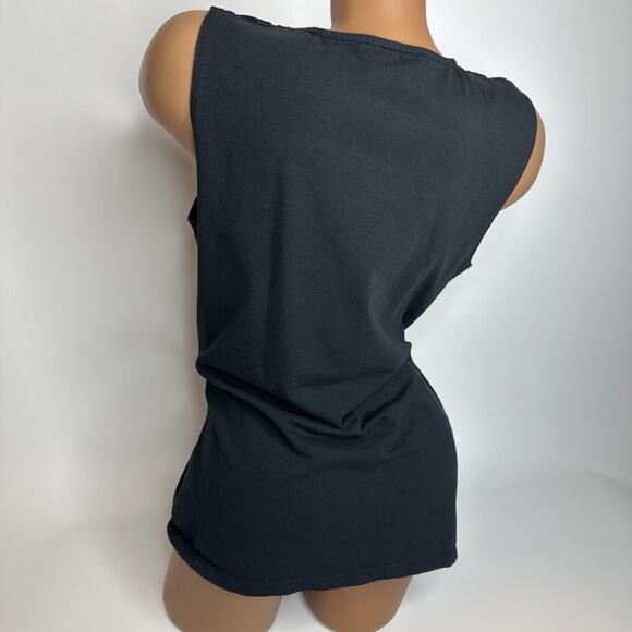 Vintage Y2K Nine West Ring Detail Black Sleeveless Top XL Stretch Minimalist - Picture 2 of 9